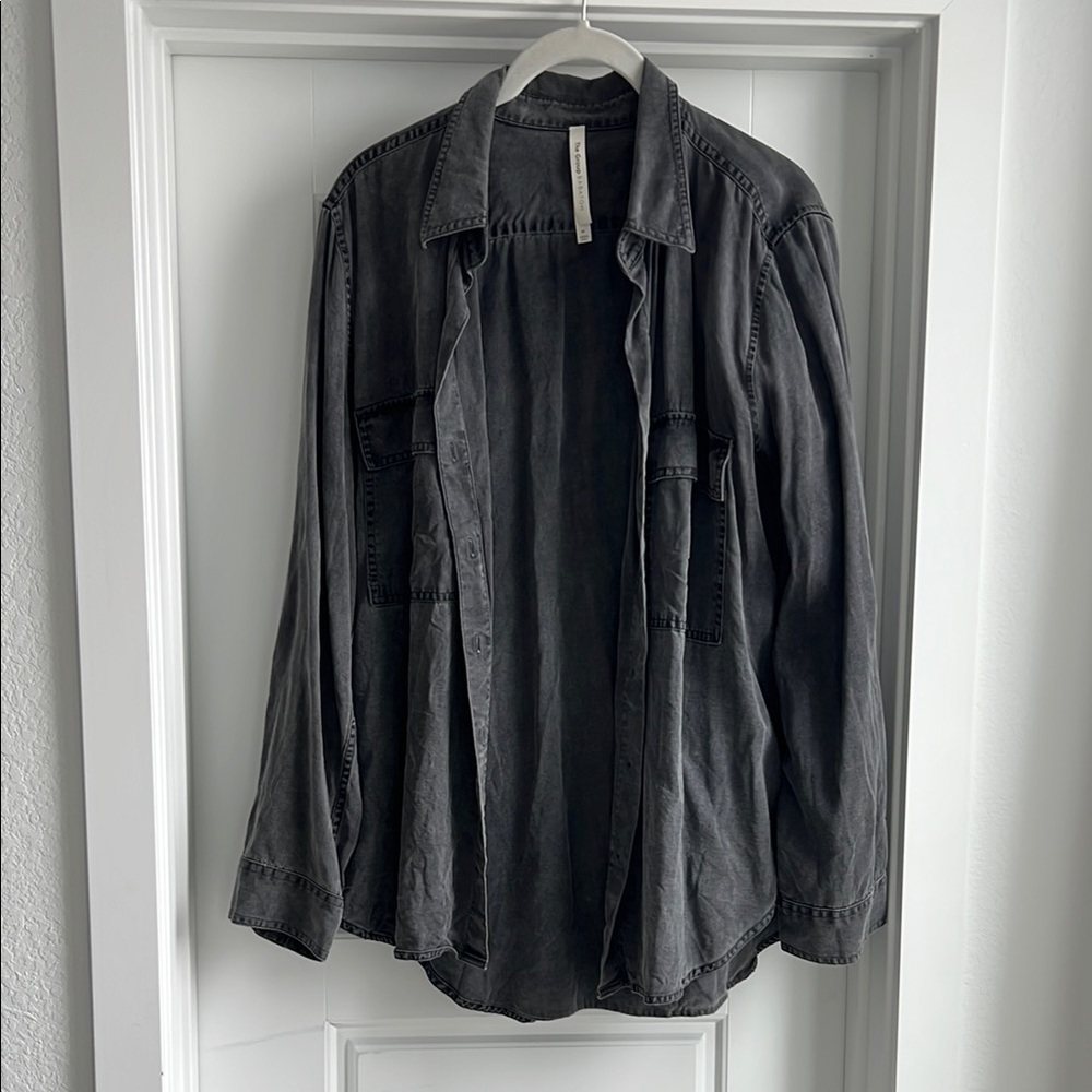 Aritzia Babaton Charcoal Utility Shirt